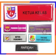 Custom Made Crystal Clear Epoxy Resin Name Tag Pin or Magnet for School PRS PSS Ketual Kelas Pengawa