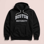 BOSTON University varsity text Unisex Fleece Sweater Black Cloth