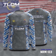 Full Sublimation Material Malaysia TLDM Royal Navy Themed Long Sleeve: Sea Camouflage + Anchor Logo,