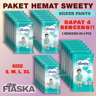 PAKET HEMAT DAPAT 4 RENCENG SWEETY SILVER PANTS HALUS BANGET POPOK BAYI RENCENG 1 SACHET X 6 PCS SIZ