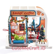 DIY Miniature Dollhouse 3D Art and Craft LuoQi Coffee Christmas Theme