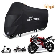 (fulingbi)Motorbike Rain Cover Waterproof UV-Resistant Bicycle Protector Cover Extra-large Foldable Road Electric Bike Rain Cover with Storage Bag Set