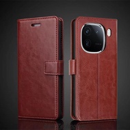 Card Holder Cover Case for Vivo iQOO 12 / iQOO12 Pu Leather Flip Cover Retro Wallet Phone Case Busin
