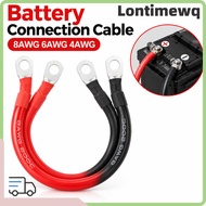 LONTIPH 1Pcs Battery Connection Cable, 4AWG 6AWG 8AWG Soft Silicone Battery Connection Wire, Red Bla
