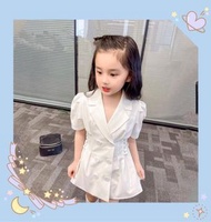 女童短袖收腰西裝外套