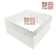 (10 Pcs) Plain White Hologram Cake Box Ivory 22x22x10 cm Premium Hologram Box 22 x 22 x 10 White