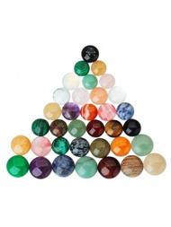 每包10入組混合天然玉半圓珠子,適用於珠寶製作,脈輪裝置和獨特禮品創作