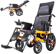 Portable Folding Wheelchair With Headrest Dual Function Foldable Power Wheelchair 4Mph And 15 Miles Range