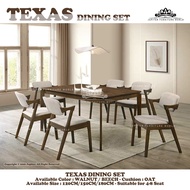 [JFW TEXAS DINING SET] SOLID WOOD DINING TABLE SET/ SET MEJA MAKAN KAYU / MEJA MAKAN 4 KERUSI / 6 KE