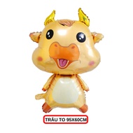 Golden buffalo-shaped aluminum-coated ball, large buffalo-shaped toy ball for children