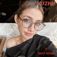 (YUZHU)Vintage Circle Frame Glasses Blue Light Blocking Glasses for Men Women Ultralight Anti Radiat