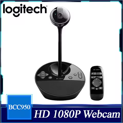 Logitech BCC950 HD 1080P Conference Webcam Desktop Video Webcam Built-In Microphone Noise Reduction 