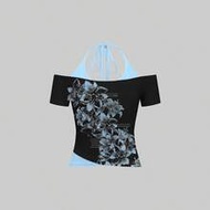 Women's 2 In 1 Halter Neck Fitted Casual Minimalist Daily Versatile Party Airport Outfit Y2K Tops, I
