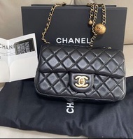 Chanel mini cf 20cm flap bag 黑金色 金球 