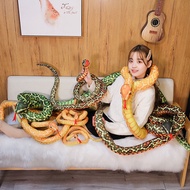 110/160ซม.จำลอง Python งูตุ๊กตาหนานุ่ม Giant Boa Cobra ยาวตุ๊กตางู Plushie หมอนเด็กของขวัญบ้านตกแต่ง