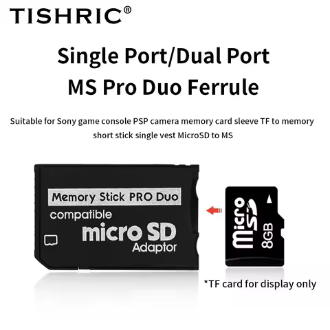 TISHRIC Memory Stick Pro Duo Card Reader Micro SD SDHC TF To Memory Stick MS Pro Duo Adapter for Gam