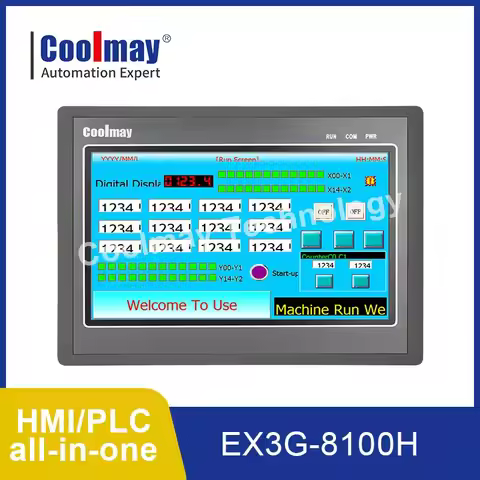 Coolmay Ethernet 4-20mA All in One PLC Hmi All in One 10 inch EX3G-80 Compatible FX3G FX3U FX3S GX W