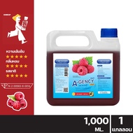 (( ซื้อเยอะถูกกว่า )) A - gency เอเจนซี่ น้ำหวานเข้มข้นรสราสเบอร์รี่ ตรา ณาคินทร์ 1000 ml ไซรัป น้ำห