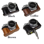 Pu Leather Camera Bag Half Body Case For Olympus PEN-F EM5II EM5III EM10 II E-M10 Mark III IV E-PL10