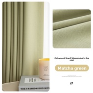 Thickened Cotton Linen Curtains Bedroom Blackout Double-Sided Customizable for Entire House H2.7- 4m