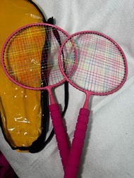 兒童粉紅羽毛球拍一對 Kid Pink Badminton Rackets with Bag