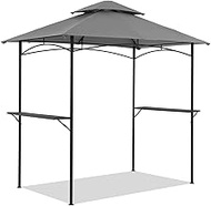 COBANA Grill Gazebo 8’x 5’ Outdoor Patio Backyard BBQ Grill Shelter Double Tiered Soft Canopy Top wi