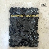 Clear Black and White Crystal Mushroom Buttons | 20L Crystal Embossed Round Mushroom Button | Crysta