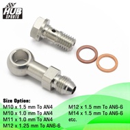 HUB sports Banjo Bolt Fitting Kit M10 / M11x1.0 / M12 / M14x1.5 To AN4 Or AN6-6 For Brake System/Eng