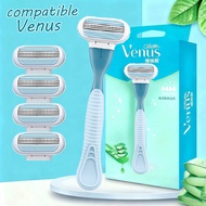 Women's manual shaver, manual women's bikini hair removal tool, 3-layer stainless steel shaver blade