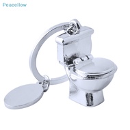 Peacellow Creative Novelty Mini Toilet Seat Pendant Keychain Funny 3D Bathroom Water Closet Keyring Bag Ornaments Hanging Accessories Gift SG