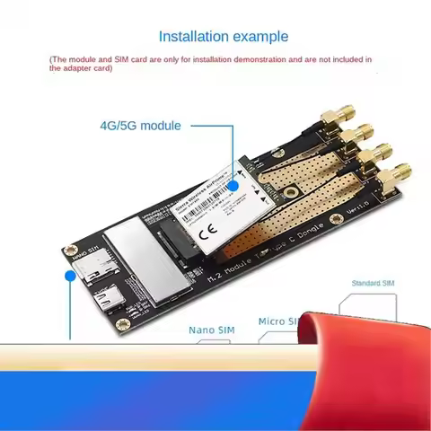 M.2 To Type-C Adapter Board For Sierra EM9190 EM9191 SIM8300G-M2 SIM8200EA-M2 SIM8202G-M2 SIM8202E-M