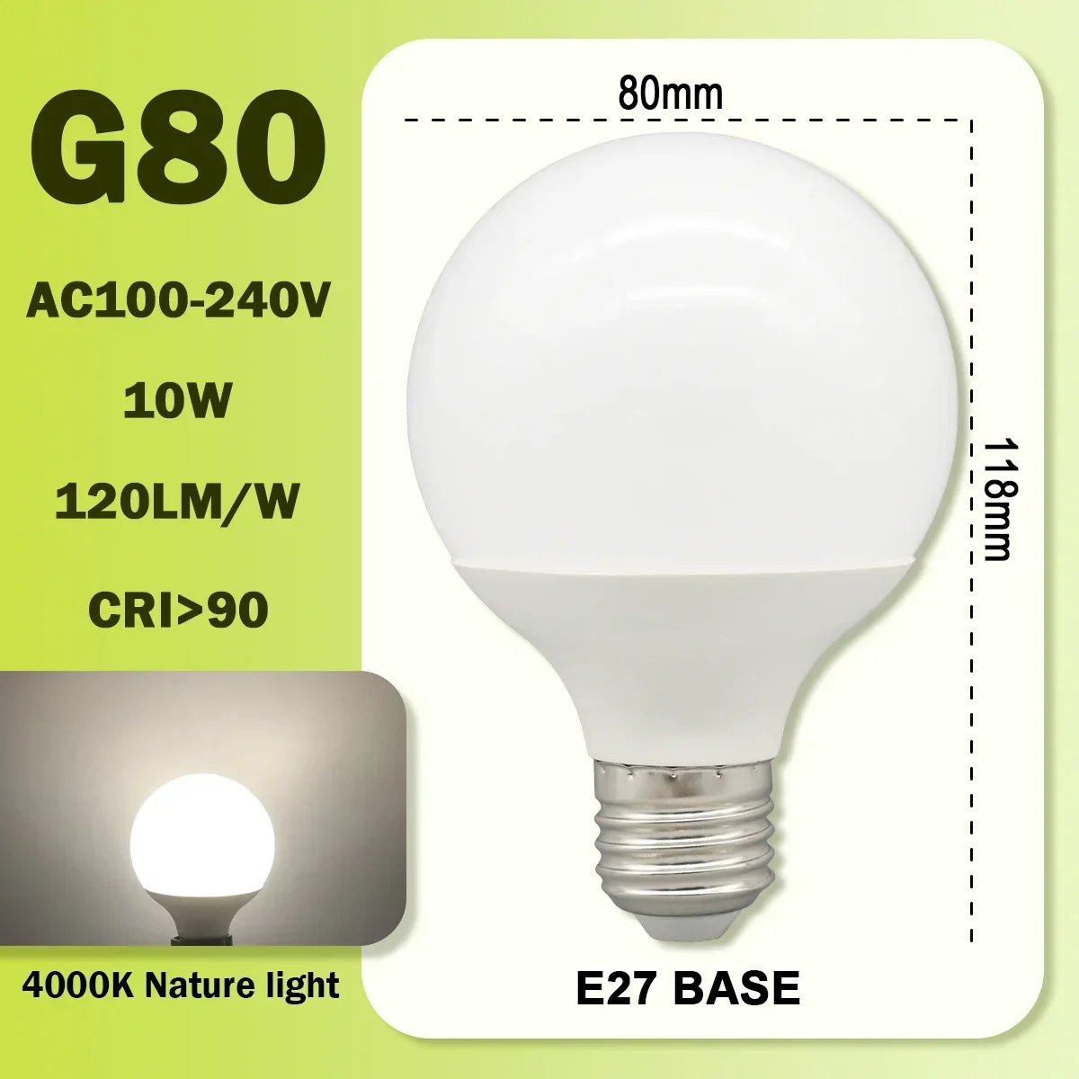 3PCS Energy Saving RA90 18W 15W 10W LED Bulb E27 G80 G95 G120 Global Light Lampada Ampoule LED Light