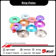 Plain TitaniumRing M6, M8, M10 Grade 5 Special BIG head & Star Head Titanium Material Ti-6Al-4V