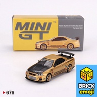 Mini GT 676 Nissan Skyline GT-R (R34) Top Secret Gold 1/64 Đồ chơi mô hình xe hơi