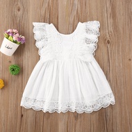 Matching Clothes for Sisters Fly Sleeve Lace  Dress Headband 2-piece Outfit Set Ruffle Sleeve A-line