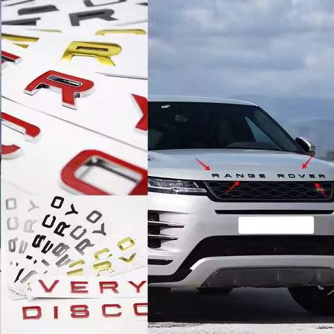 3D ABS Letters Logo Car Front Hood Badge Bonnet Sticker Land Rover Discovery Sports Emblem For Land 