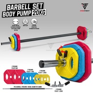 Barbell Body Pump 20kg Set Barbell Set Barbell Bodypump Weightlifting Weight Lifting