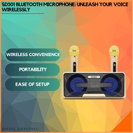 Wireless Bluetooth Dual Microphone Karaoke Portable Speaker SDRD SD-301 Family Entertainment Karaoke Wireless Speaker