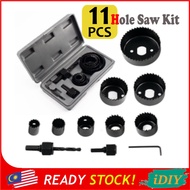 11pcs HSS Hole Saw Cutting Set / Penebuk Kayu / Penebuk Pintu Kayu / Penebuk Lubang Plywood / Tebuk 