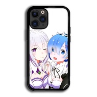 Hardcase Casing iphone 7 8 Plus X (S), XR, XS Max, 11 Pro Max, 12 Pro Max, 13 Emilia Rem Re Zero Ani