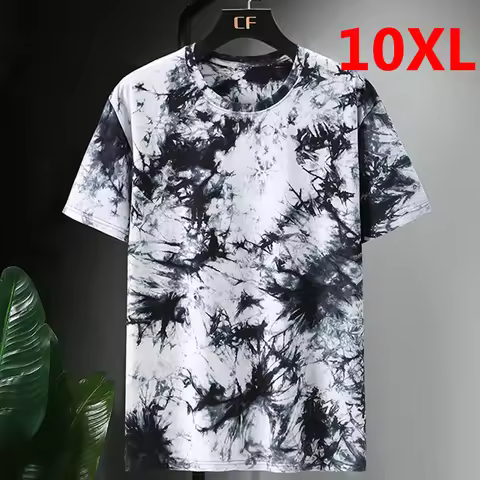 Oversize Tie Dye T-shirts Men Big Size Tops Tees Summer Hip Hop Casual Tie-Dye Tshirts Plus Size 9XL