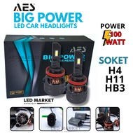 AES H4 H11 HB3 AES 100 WATT TURBO P5 LED CAR HEADLIGHT ORIGINAL PREMIUM