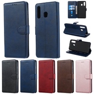Samsung Galaxy J8 J7 J5 J4 J3 J1 Prime Plus 2018 J530 J510 J330 J310 J120 Flip Phone Case Leather Casing Solid Color Cover