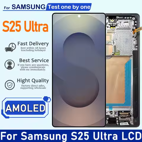 6.9'' Dynamic AMOLED For Samsung S25 Ultra Display Touch Screen SM-S938B, SM-S938B/DS SM-S938U SM-S9