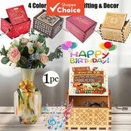 Joyful 18th Birthday Greeting Card Vintage Wooden Hand-Cranked Music Box, Happy Birthday Tune Gift f