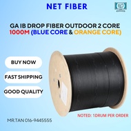 FTTH IB Drop Fiber Optic Cable 2Core 1000m (BLUE CORE & ORANGE CORE)