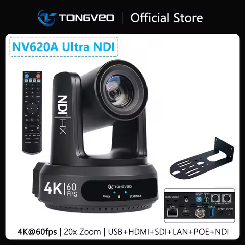 1/1.8 CMOS 8.42MP with USB 3G-SDI HDMI LAN 4K NDI PTZ Camera 60FPS AI Auto Tracking Video Conference