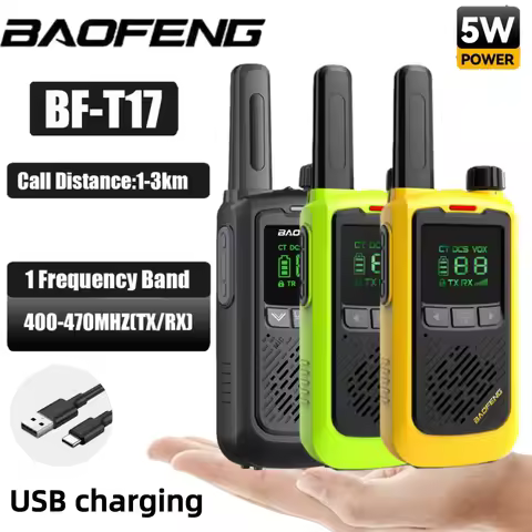 BAOFENG Official Store BF-T17 FRS Mini Walkie Talkie Portable Two Way Radio Long Range 22CH VOX USB 