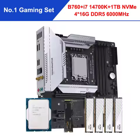 Play Video Games B760 Motherboard CPU i7 14700K Overclock Memory 4*16G DDR5 6000MHz 1TB NVMe SSD Top