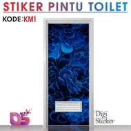 Premium Toilet Door Sticker 60cmx190cm 70cmx200cm Colorful Flower Motif Sticker Digi Sticker KM1-4